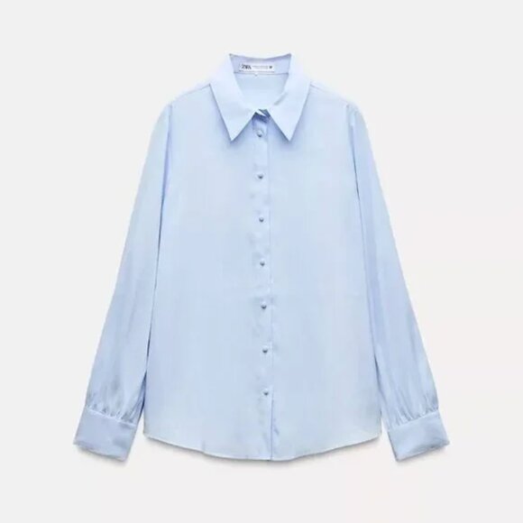 ZARA BLOUSE nwt WITH LINED BUTTONS - small - Picture 3 of 7